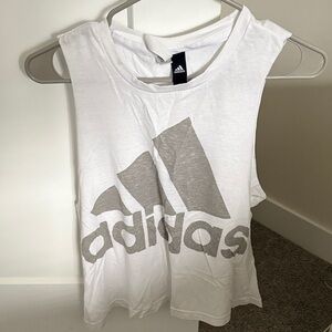 Adidas White and Gray Sleeveless Tank